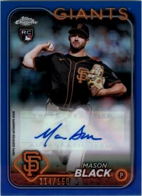 2024 Topps Chrome Update Auto Blue Refractors ACMB Mason Black Auto/150 - BB - Image 1 of 2