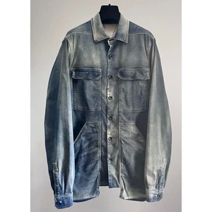 RICK OWENS DRKSHDW SS2019 CARGO OUTERSHIRT COTTON SPANDEX col.HUSTLER size.S - Picture 1 of 10