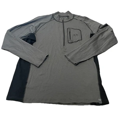 Kuiu Ultra Merino 145 Men’s XXL 1/2 Zip Hunting Shirt Baselayer Gray Black - Image 1 of 4