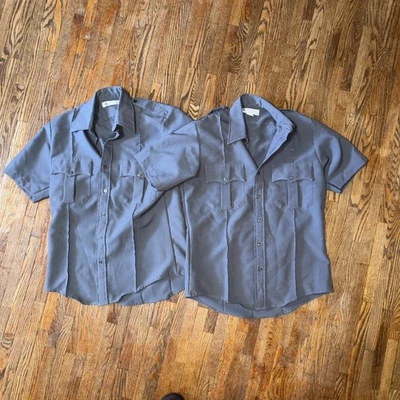 LIBERTY 771M GRAY, Neck 15 1/2 Short Sleeve Uniform Shirts Medium. Great Items! - Image 1 of 4