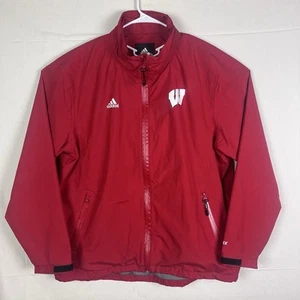Wisconsin Badgers NCAA Adidas Men's XL Gore-Tex Performance Red Zip Rain Jacket - Picture 1 of 12