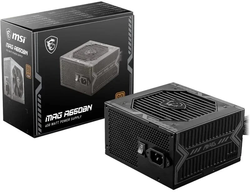 MSI MAG A650BN UK PSU 650W 80 Plus cavo non modulare con manicotto certificato bronzo - Immagine 1 di 1