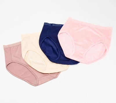 Breezies Women's Plus Sz Panties 1X Nylon Microfiber Hi-Cut Panty Blue A287800 - Image 1 of 4