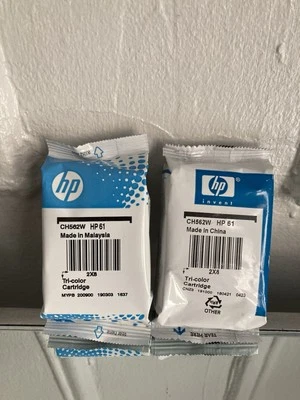 Genuine 2-pack HP 61 Tri-color Ink Cartridges NEW Sealed No Box - Image 1 of 4