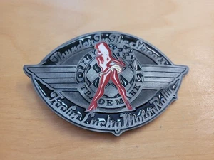 Vintage Belt Buckle, Thunder In The Streets, Feelin Lucky Motor Rally Ships Free - Picture 1 of 11