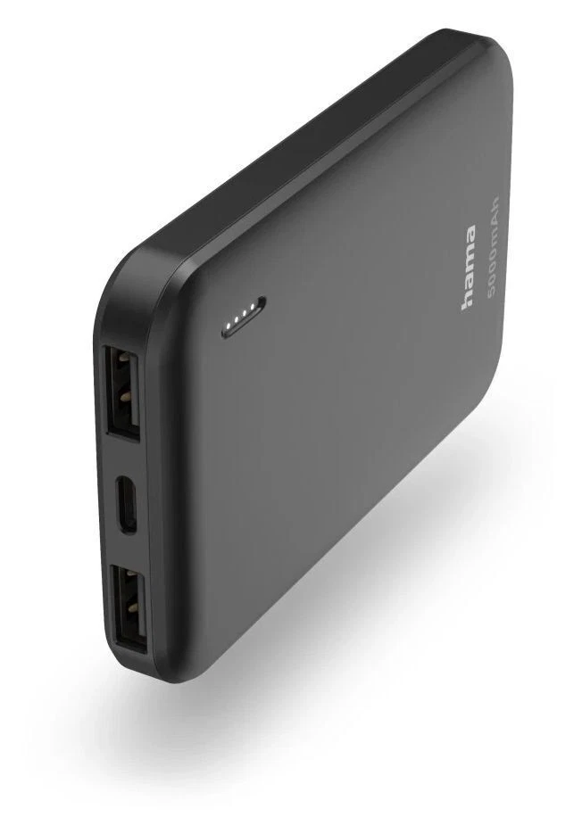 Hama Powerbank 5000mAh Batterie externer Akku Handy Schnellladegerät m. 2x USB-A