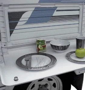 Coast Picnic Table with Backing Plate White 805L x 435H x 30D Caravan Camper - Picture 1 of 2