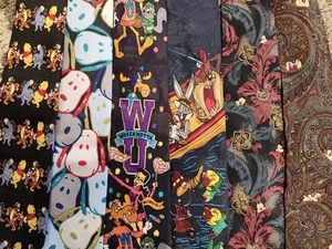 6 Vtg Cartoon Neckties Pooh Looney Tunes Disney BUGS BUNNY TAZ MICKEY SNOOPY - Picture 1 of 2