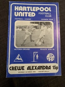 1979 Hartlepool V Crewe Alexandra Football Programme - Picture 1 of 3