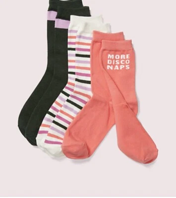 $24 Kate Spade Rosa Crew Calcetines MÁS DISCO SIESTAS S1-1 Foto 1 de 4