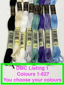 BRAND NEW DMC Stranded cotton thread you choose the colour and quantity 1-827 - Picture 1 of 256