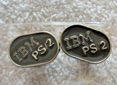 Vintage IBM PS/2 Personnal System Computer advertising Lapel Hat Pin ~ 1991 - Image 1 of 3