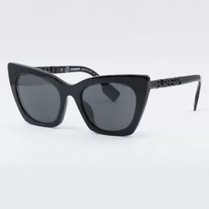 Burberry Be4372U 300187 Sonnenbrille glänzend schwarz/dunkelgrau 52-20-140 neu authentisch - Bild 1 von 4