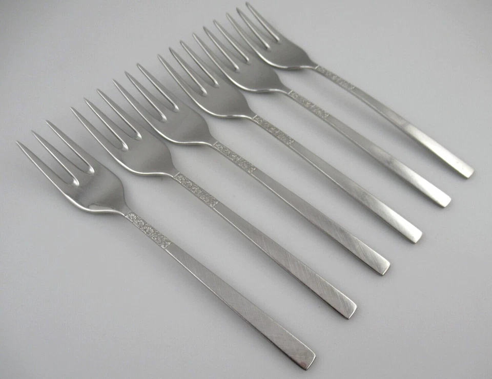 6 tenedores de cóctel LOVE STORY Viners Sheffield England cubiertos de acero inoxidable Foto 1 de 4