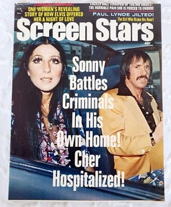 1973 February Screen Stars Magazine Sonny Cher Elvis Presley Richard Thomas - Picture 1 of 8