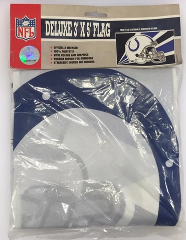 Indianapolis Colts Flag Deluxe 3 x 5 NFL Football Helmet Banner Pennant NIP New Cover