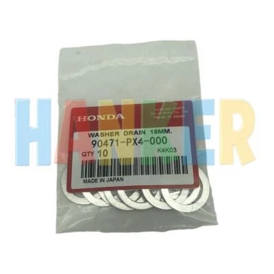 OEM Set of 10 90471-PX4-000 Transmission Drain Plug Gaskets For Honda Acura US - Image 1 of 2