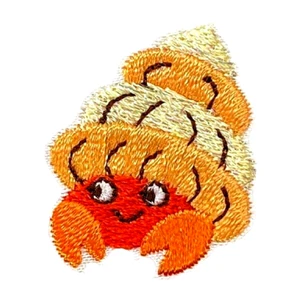 IRON ON PATCH APPLIQUE Hermit Crab 1" x 1-1/4" (2.54cm x 3.17cm) - Picture 1 of 1
