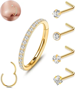 5 piercings para la nariz para mujer, 20 g - Picture 1 of 12