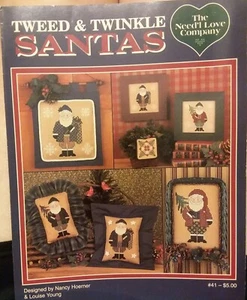 2 Tweed & Twinkle Christmas Santa Cross Stitch PATTERN Booklet/Leaflet - Picture 1 of 1