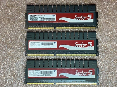 12GB (3x4GB) Patriot Sector5 PGV38G1333ELK DDR3-1333MHz RAM Kit * PD000205 - Image 1 of 4