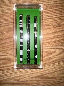 Kate Spade New York Fine Tip Pen Set of 3 with Acrylic Desk Organizer Tray - Picture 1 of 5
