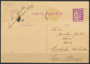 FRANCE 1933 – POSTCARD TO GERMANY – SEMEUSE 40c – NANCY TO SAXONY - Picture 1 of 2
