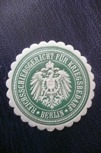 GERMAN WW1 WAR OFFICE SEAL    CINDERELLA  - Picture 1 of 1
