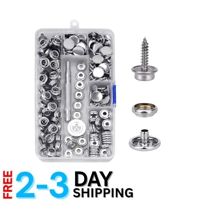 150 PCS Stainless Steel Canvas Snap Kit 3/8" Tool for Boat Covers & DIY - Image 1 of 4