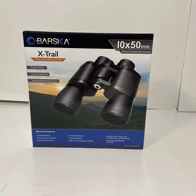 Barska X Trail Precision Binocular 10X50 New with Case Black Outdoors - Image 1 of 4