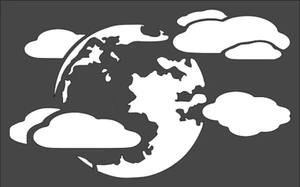 1- 5x8 inch Custom Cut Stencil, (NE-44) Planet Moon Clouds - Picture 1 of 1