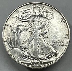 1941-S Walking Liberty Half Dollar, Sharp Gem BU++ - Picture 1 of 2