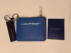 Rebecca Minkoff Cory Pouch SAVE WATER DRINK CHAMPAGNE! Blue Silver Key Ring