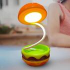 Hamburger Table Lamp, Kids Lamp Dimmable Desk Light, USB Portable Touch Switch