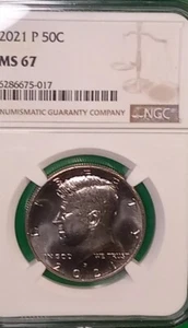 2021 P 50 Cent Kennedy Half Dollar Ms-67 NGC - Picture 1 of 7