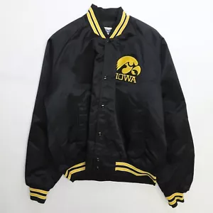 Chaqueta Bomber De Colección Iowa Hawkeyes Línea Tiza Satinado Talla XL 90s NCAA - Imagen 1 de 3