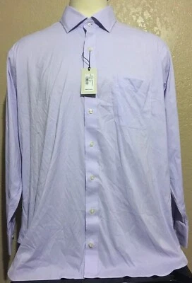 NEW Peter Millar Crown Men's Size 18 Long Lilac Gingham Check Performance Shirt - Image 1 of 4