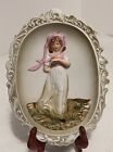 Lefton China 3-Dimensional Hand Painted Wall Plaque Of A Vintage Girl #Kw-3504