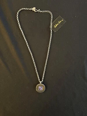 Collar y colgante Cookie Lee tono plata pedrería púrpura CON ETIQUETAS Foto 1 de 4