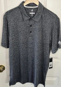 CAMISA GOLF ADIDAS HOMBRE M MANGA CORTA MEDIANA $65 RAYAS GRISES - Imagen 1 de 6