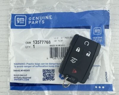 NEW OEM GMC 13577768 REMOTE START 5 BUTTON KEYLESS FOB KEY TRANSMITTER FOR YUKON - Image 1 of 4