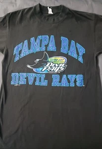 Vintage 1995 Official Tampa Bay Devil Rays Logo 7 T-Shirt Size Large - Picture 1 of 17