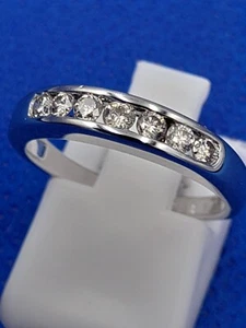 H Samuel 9 Carat White Gold 0.50 Carat Diamond Channel Set Ring Size L.5 2.2g - Picture 1 of 11