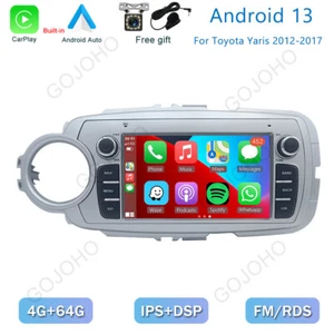 64GB Car Stereo Radio For Toyota Yaris 2012-2017 Android 13 BT GPS Navi CarPlay - Picture 1 of 18