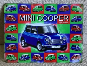 Mini Cooper Car - Vintage Style Metal Wall Hanging Sign - Picture 1 of 2