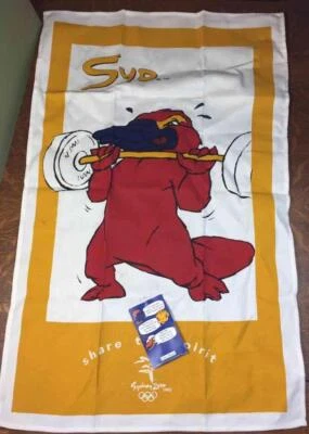 2000 Сидней Олимпийских игр полотенце Сид талисман сувенир 30 «x 18» новый с ярлыком - Изображение 1 из 4