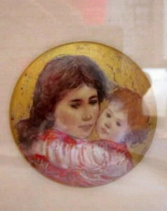 Edna Hibel gerahmtes Porzellan - Wunder der Familie Motiv B - limitierte Auflage Mama & Tochter.  - Bild 1 von 7