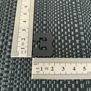 Black Leather 3 Embroidery Patch, Cloth Fabric Patches Sew On Badge - Picture 1 of 1