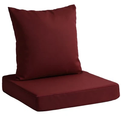 Juego de cojines de almohada de patio de asiento profundo almohadilla de repuesto para silla resistente a la decoloración UV al agua Foto 1 de 4