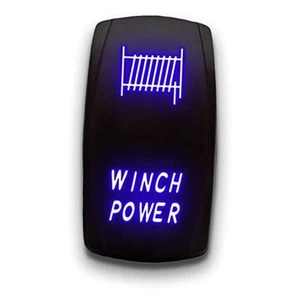 Winch Power - - Laser Etched 5-Pin Double Pole Single Throw WINCH POWER Blue - Picture 1 of 8